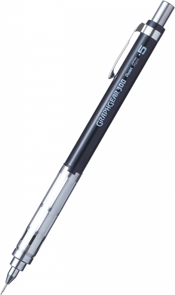Pentel GraphGear 300: Confezione 12 Matite Meccaniche Professionali Con Impugnatura Metallica (Diametri Minna Disponibili)